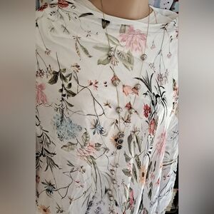 Elegant Pearl Station Long Necklace in Silver-Tone Diamond Encrusted Gold Tone